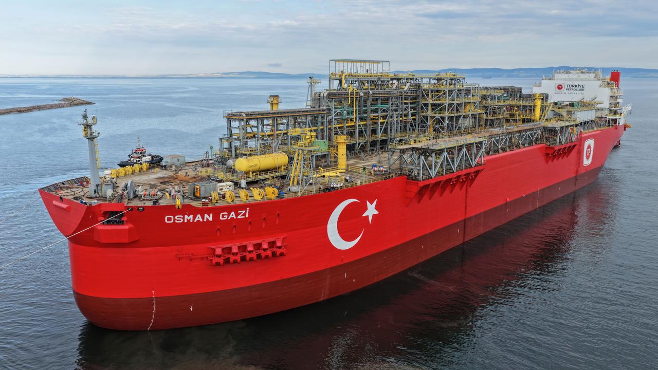 Türkiye's first floating production platform "Osman Gazi" on 27 May, 2025. (AA Photo)