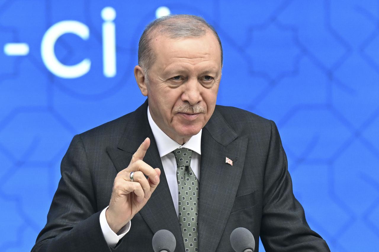 President Recep Tayyip Erdogan makes a speech during the event held within Azerbaijan Independence Day in Lachin, Azerbaijan, on May 28, 2025. (AA Photo)