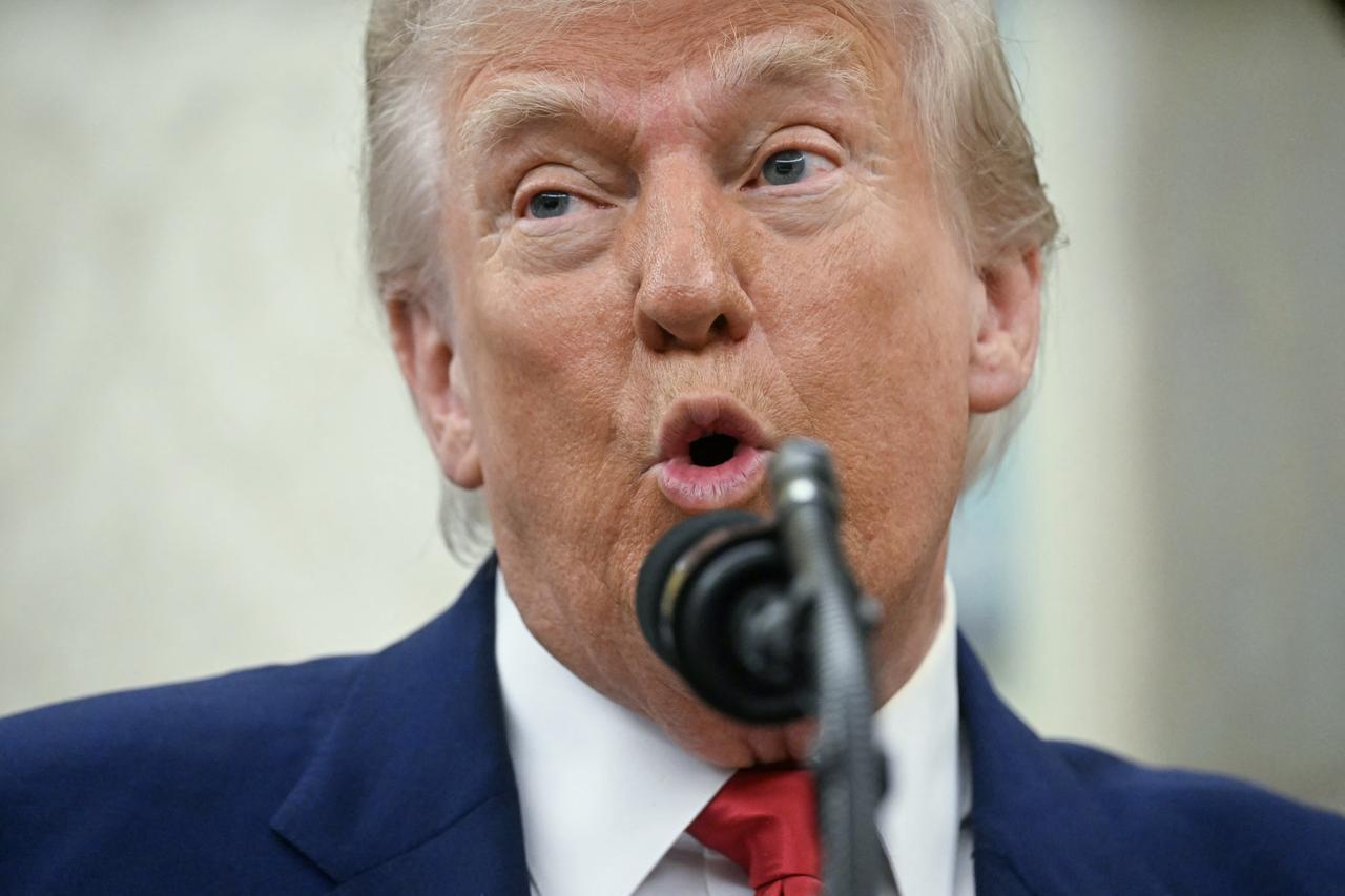 US President Donald Trump speaks during a swearing in ceremony for interim US Attorney for the District of Columbia Jeanine Pirro in the Oval Office of the White House in Washington, DC, on May 28, 2025. (AFP Photo)