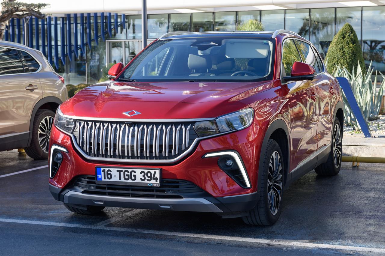 A TOGG T10X electric SUV is displayed at Nautilus Shopping Centre in Istanbul, Türkiye, on November 24, 2024. (Adobe Stock Photo)