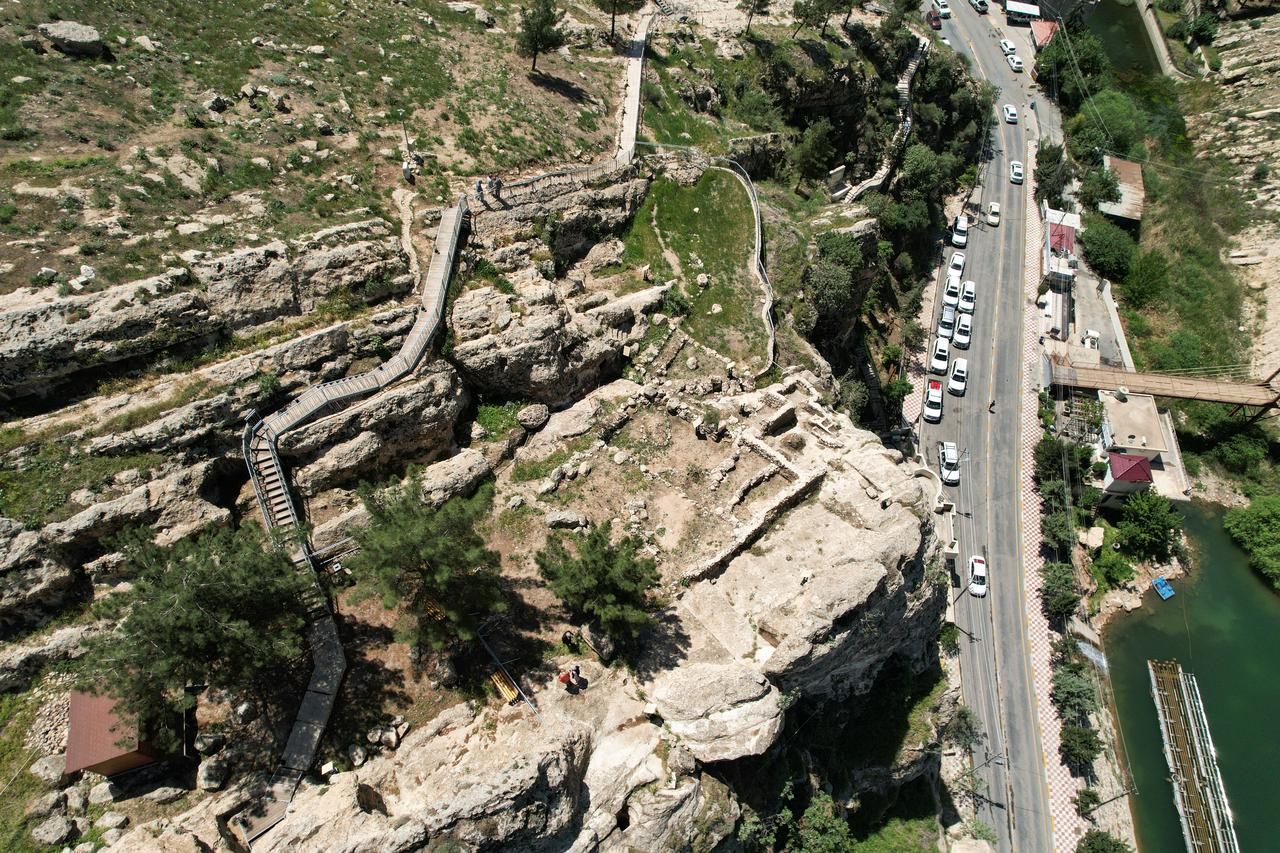 An aerial view Charsteen archaeological site in Duhok, Iraq, April 27, 2025. 