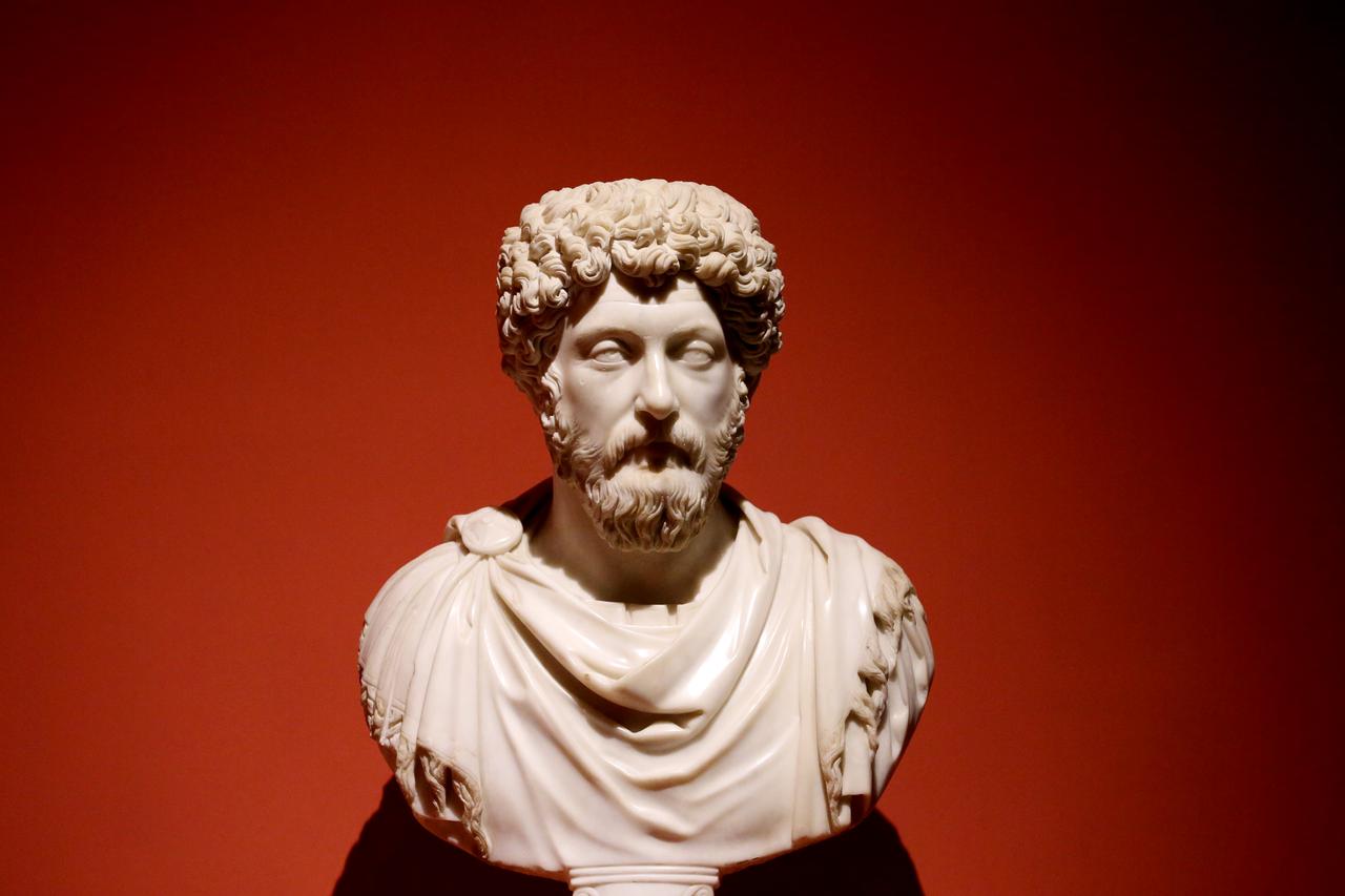 A bust of Roman Emperor and philosopher Marcus Aurelius is displayed at the Ephesus Museum in Selcuk, Izmir, Türkiye, May 1, 2025. (AA Photo)