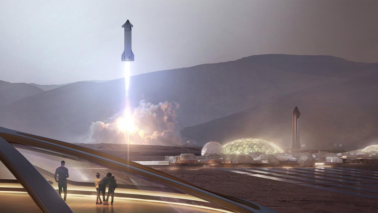 Conceptual renderings showcasing SpaceX CEO Elon Musk's long-held vision for a self-sustaining human settlement on Mars, May 30, 2025. (Photo via SpaceX)