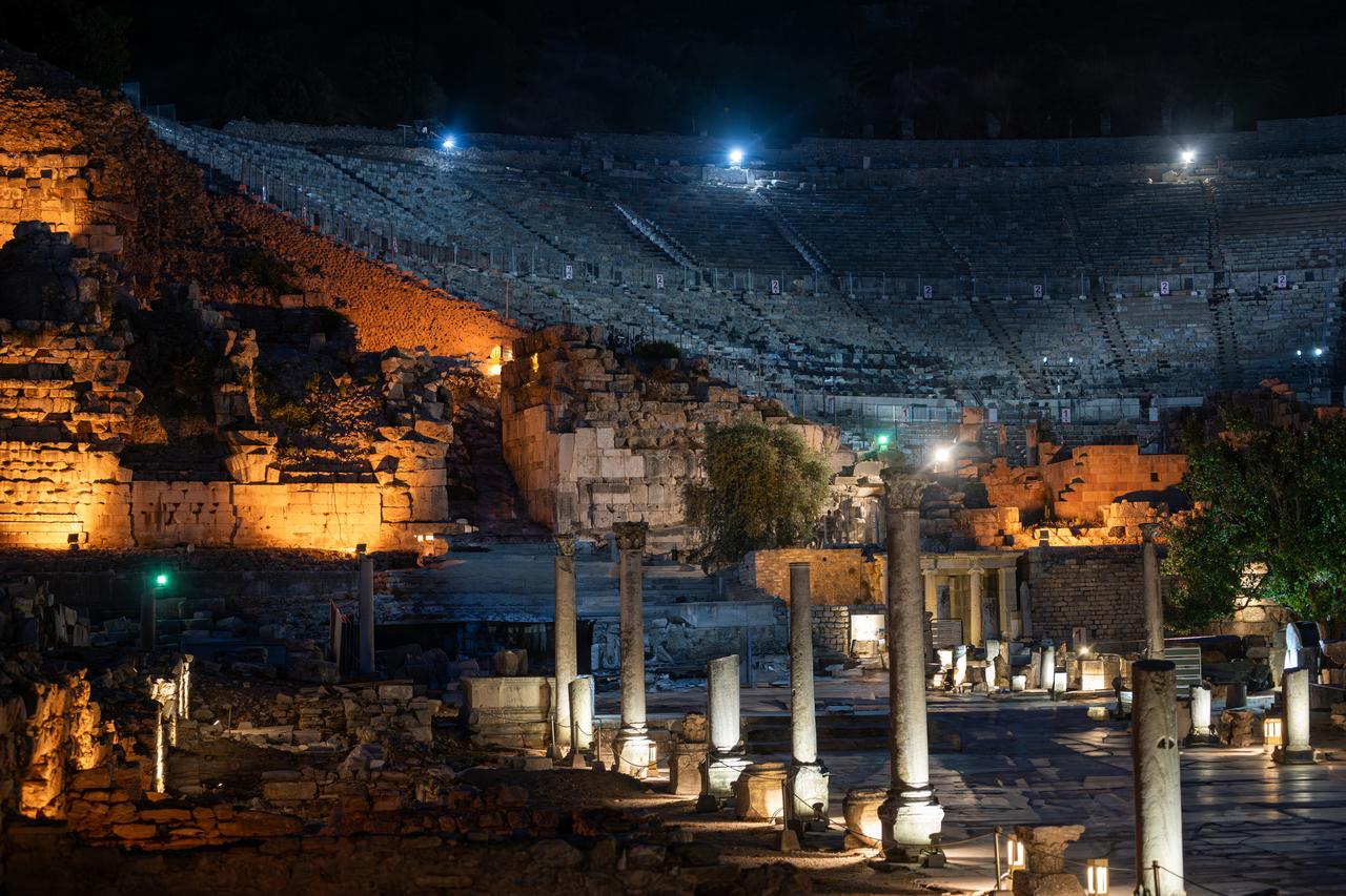 Ephesus opens until 23:00 on select days, allowing visitors to walk through the ancient city and theatre under new lighting as part of the summer night visits, Izmir, Türkiye, accessed May 30, 2025. (Adobe Stock Photo)