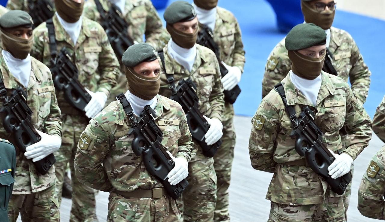 BRUSSELS, BELGIUM - MAY 28: Soldiers and military officials attend the Chairmanship handover ceremony of the European Union (EU) Military Committee in Brussels, Belgium on May 28, 2025. ( Dursun Aydemir - Anadolu Agency )