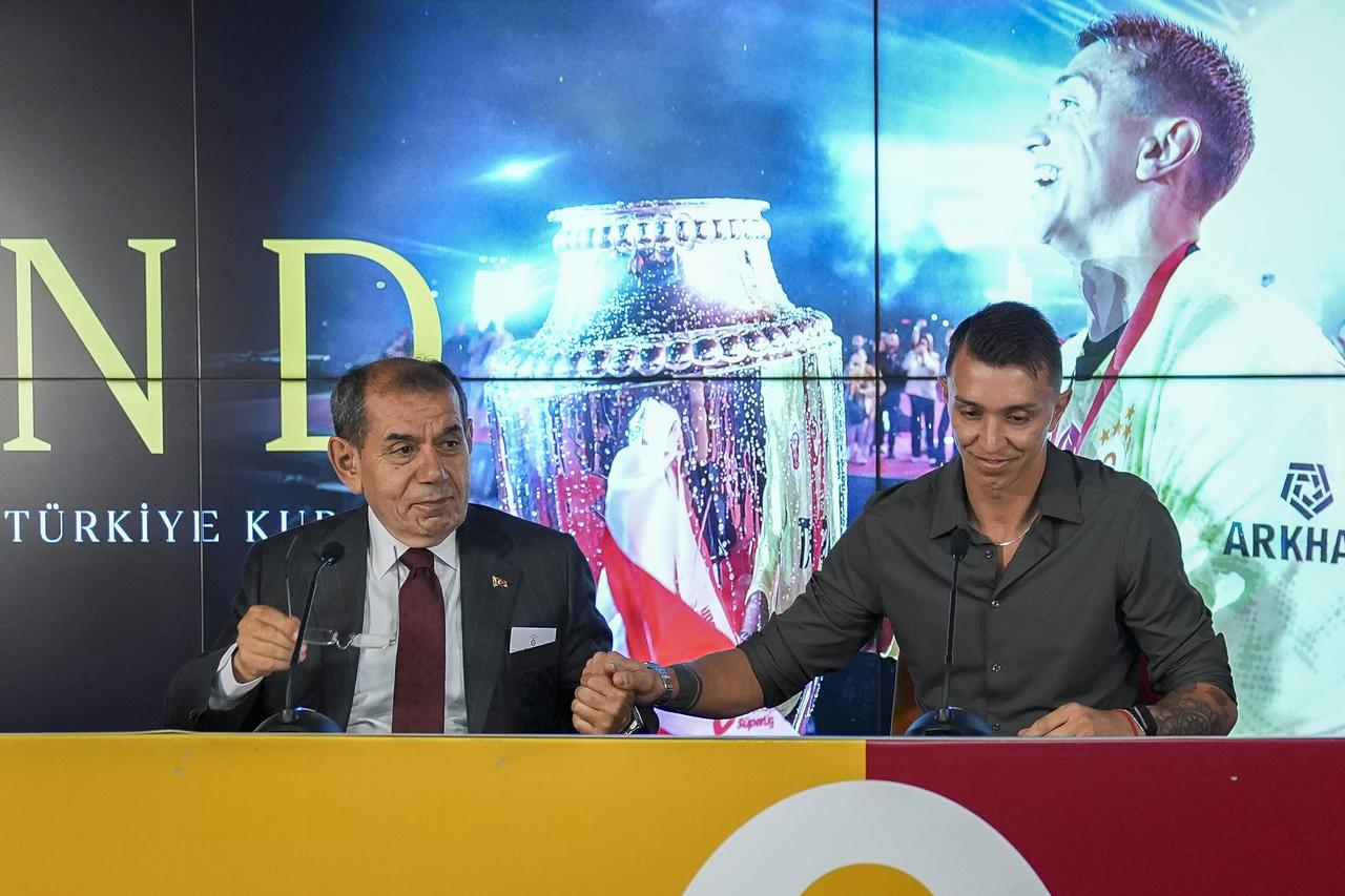Goalkeeper of Galatasaray Fernando Muslera holds a press conference at RAMS Park in Istanbul, Turkiye on May 29, 2025. (AA Photo)