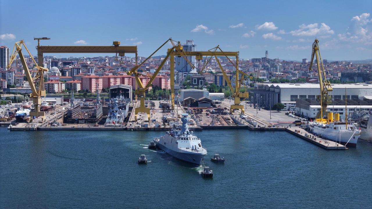 Pakistan Navy corvette PN KHAIBAR (F-282) at sea trials at Istanbul Naval Shipyard on 29 May, 2025. (Photo via X @tcsavunma)