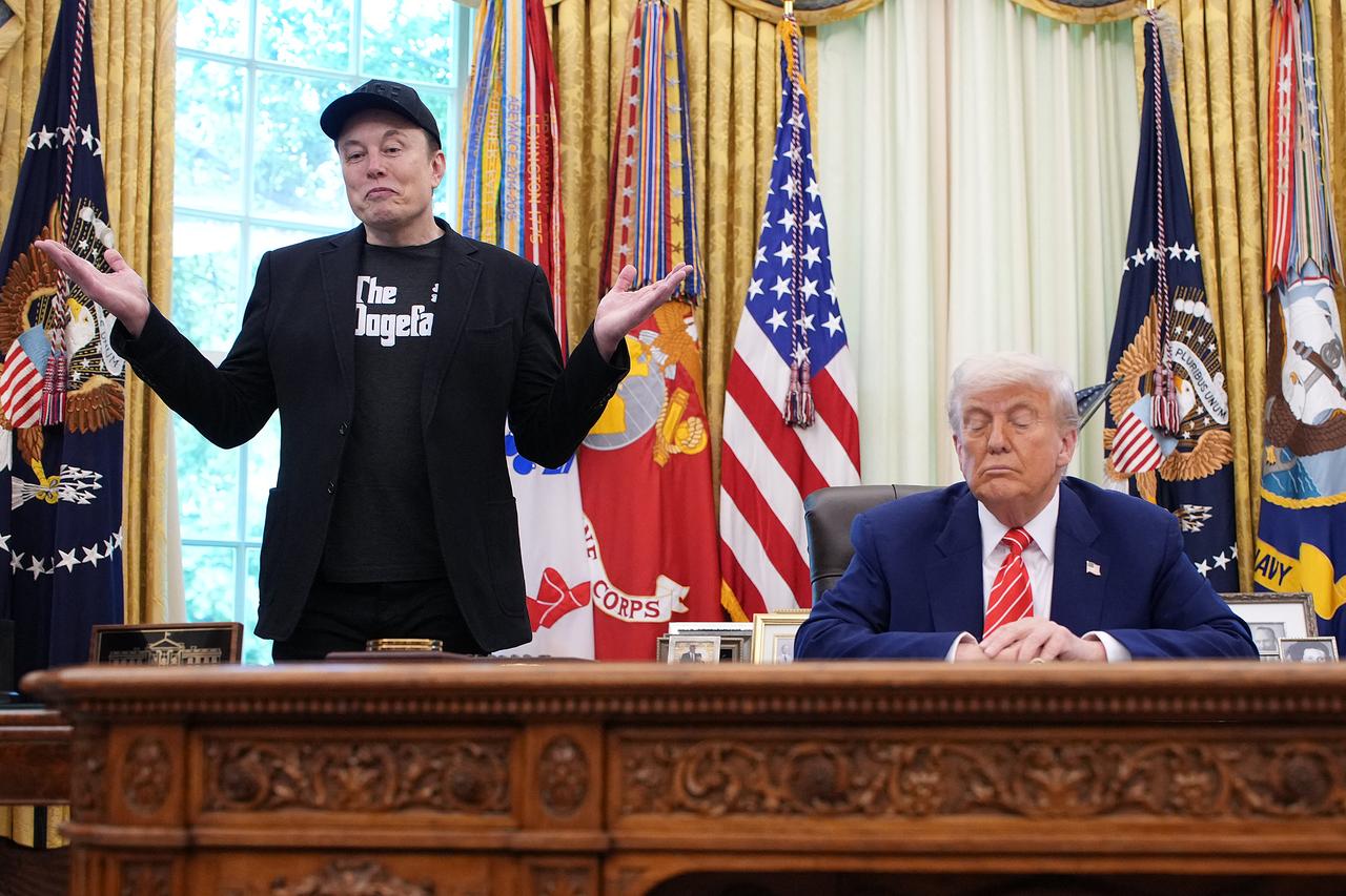 Tesla CEO Elon Musk speaks alongside U.S. President Donald Trump to reporters in the Oval Office of the White House in Washington, U.S. on May 30, 2025. (AFP Photo)