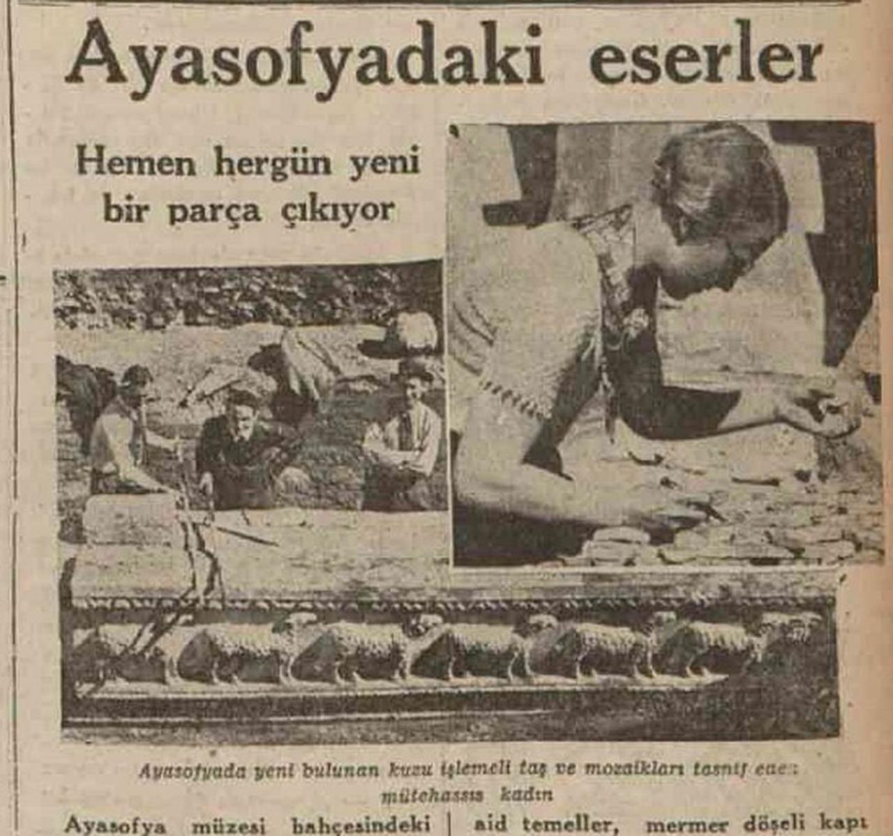 Hagia Sophia excavations featured in the Turkish newspaper Cumhuriyet, April 17, 1935. (Photo via Mehmet Sahin)