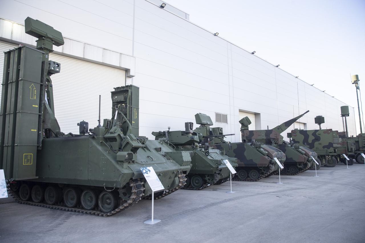 Weapon systems are seen during the inauguration ceremony of new facility of Turkish defense giant Aselsan (Military Electronic Industries) in Golbasi district of Turkish capital Ankara, Türkiye on November 12, 2020. (AA Photo)