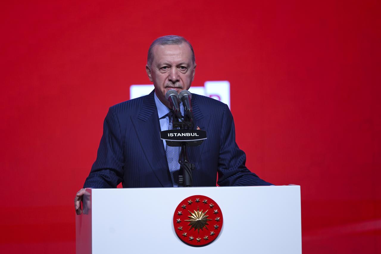 ISTANBUL, TURKIYE - MAY 31: Turkish President Recep Tayyip Erdogan makes a speech during the Turkish Youth Summit at Istanbul Congress Center in Istanbul, Turkiye on May 31, 2025. ( Arif Hüdaverdi Yaman - Anadolu Agency )