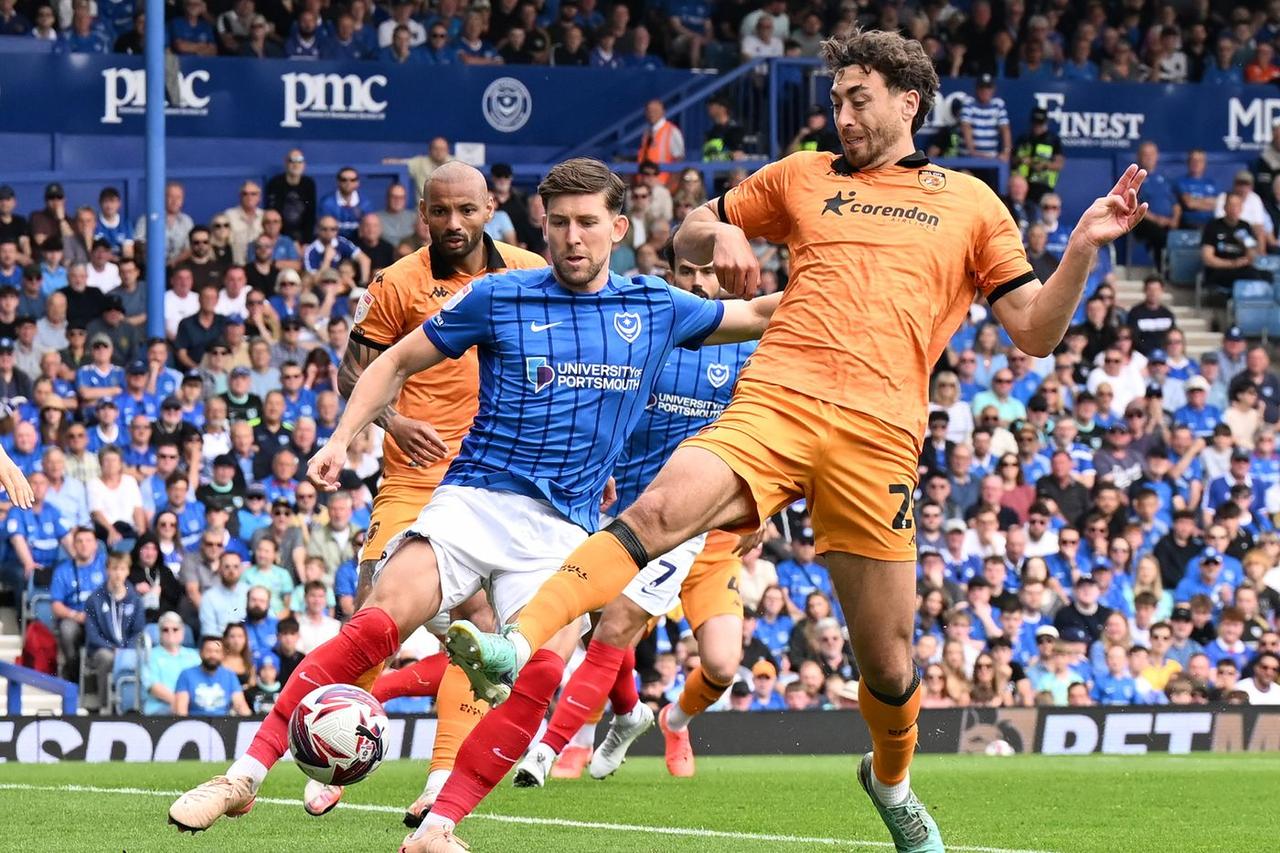 Hull City and Portsmouth players clash during a decisive relegation battle on the final matchday of the Championship season at KCOM Stadium in Hull, UK, on May 3, 2025. (Photo via X/HullCity)