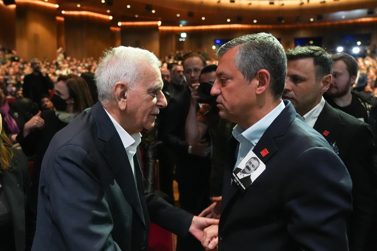 ANKARA, TURKIYE - APRIL 22: Leader of the Republican Peoples Party (CHP) Ozgur Ozel speaks during his partys group meeting at the Turkish Grand National Assembly in Ankara, Turkiye on April 22, 2025. ( Erçin Ertürk - Anadolu Agency )