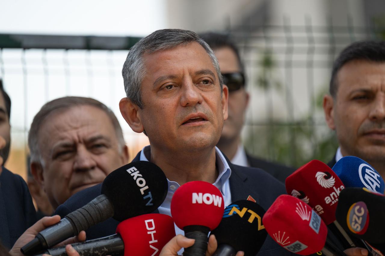 ANKARA, TURKIYE - APRIL 22: Leader of the Republican Peoples Party (CHP) Ozgur Ozel speaks during his partys group meeting at the Turkish Grand National Assembly in Ankara, Turkiye on April 22, 2025. ( Erçin Ertürk - Anadolu Agency )