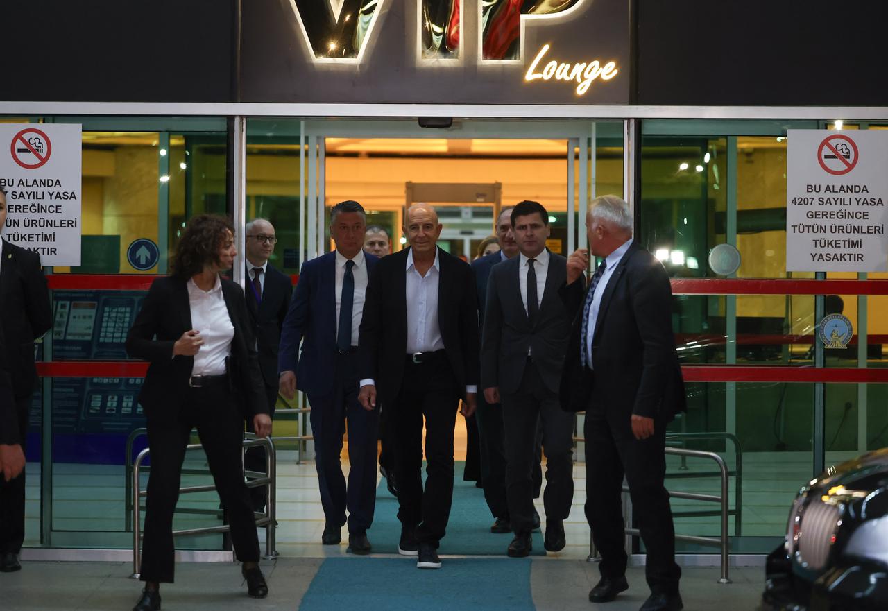 Thomas Barrack, new US ambassador to Türkiye, addresses reporters at Esenboga Airport in Ankara on May 5, 2025. (AA Photo)