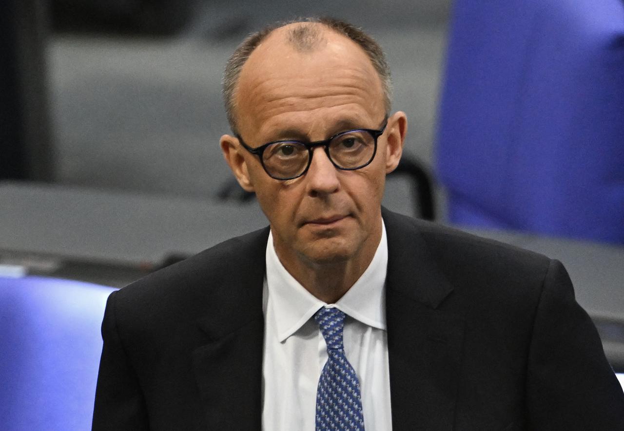 Designated German Chancellor Friedrich Merz reacts to the result of the first round of vote at a session at the Bundestag (lower house of parliament) where the parliament is to elect the Germanys next Chancellor, in Berlin on May 6, 2025. (AFP Photo)