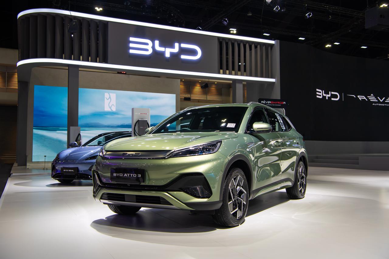 Chinese electric vehicle BYD Atto 3 on display at the 40th Thailand International Motor Expo, held in Bangkok, Thailand, on November 29, 2023. (Adobe Stock Photo)