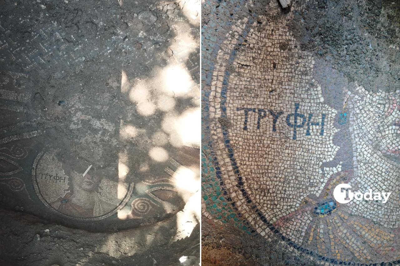 Illegal dig in Türkiye uncovers 2,000-year-old Roman mosaic featuring ‘Tryphe’