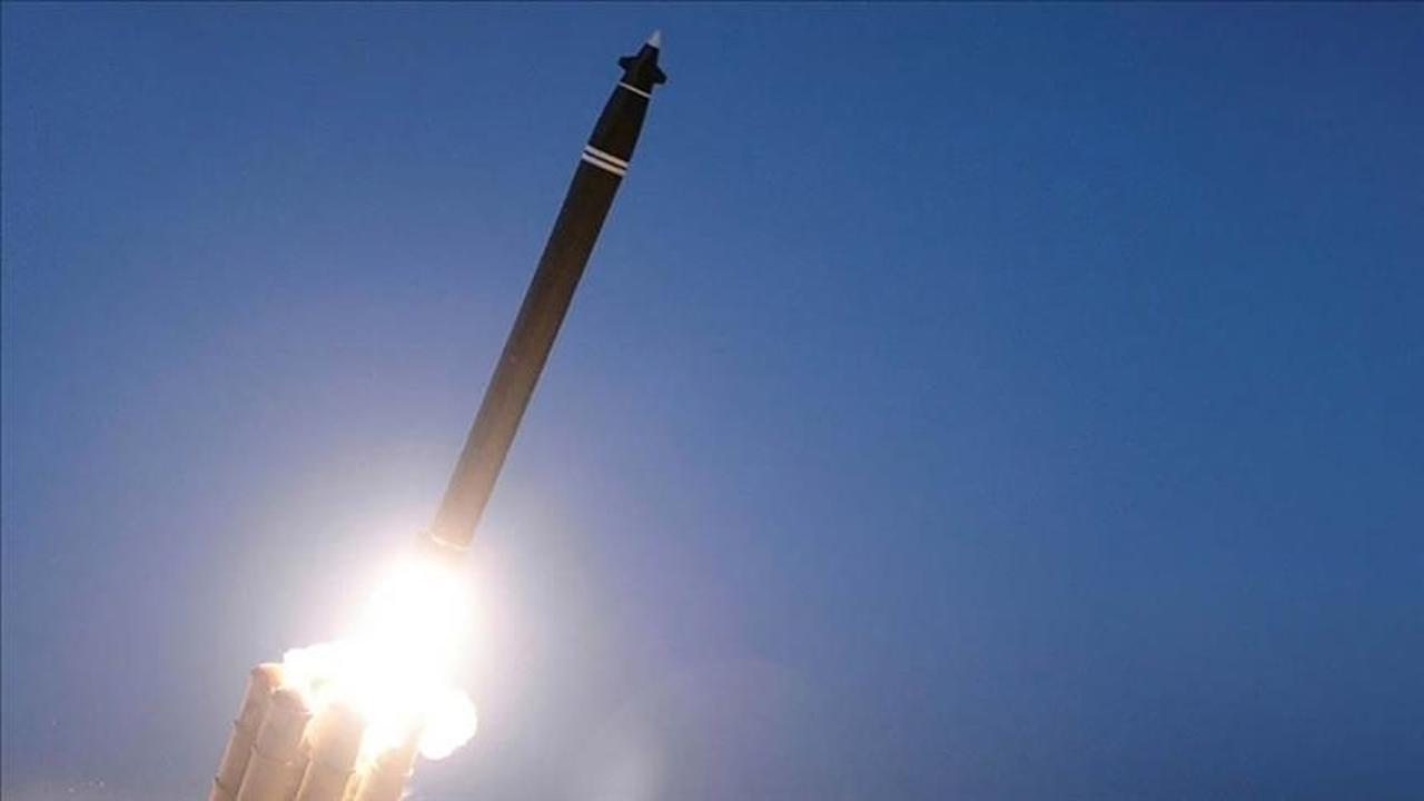 A ballistic missile is launched by North Korea, seen on May 8, 2025. (AA Photo)