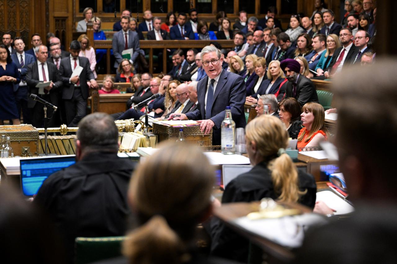 Britain's Prime Minister Keir Starmer speaking during Prime Minister's Questions (PMQ) session in the House of Commons, in central London, on May 7, 2025. (AFP Photo)