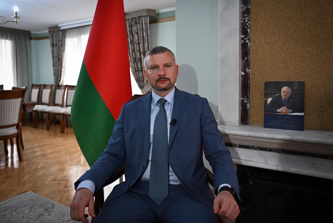 ANKARA, TURKIYE - MAY 29:  New Ambassador of Belarus to Ankara, Anatoly Glaz speaks during an exclusive interview on his first impressions in Ankara, Turkiye-Belarus relations and Turkiyes mediation role in the Russia-Ukraine War in Ankara, Turkiye on May 29, 2025. ( Hakan Nural - Anadolu Agency )