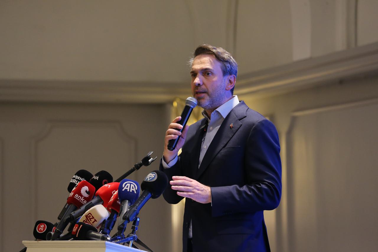Minister of Energy and Natural Resources Alparslan Bayraktar speaks at the AK Party Eskisehir Provincial Advisory Council Meeting on 31 May, 2025. (AA Photo)