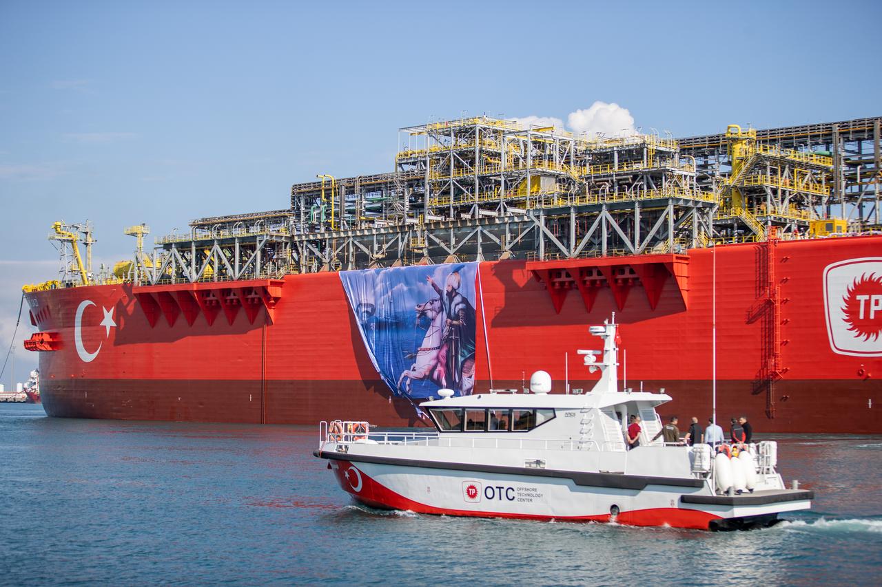 ZONGULDAK, TURKIYE - MAY 31: A view of Osman Gazi vessel, Turkiyes first Floating Production Unit (FPU) at Filyos Port in Zonguldak, Turkiye on May 31, 2025. ( Gökhan Y?lmaz - Anadolu Agency )