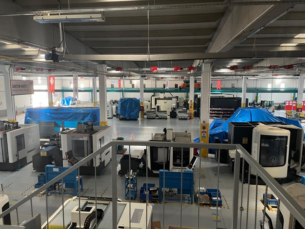 Production benches and machining centers are seen inside the TOMTAS aerospace facility in Kayseri, Türkiye, on June 1, 2025. (AA Photo)