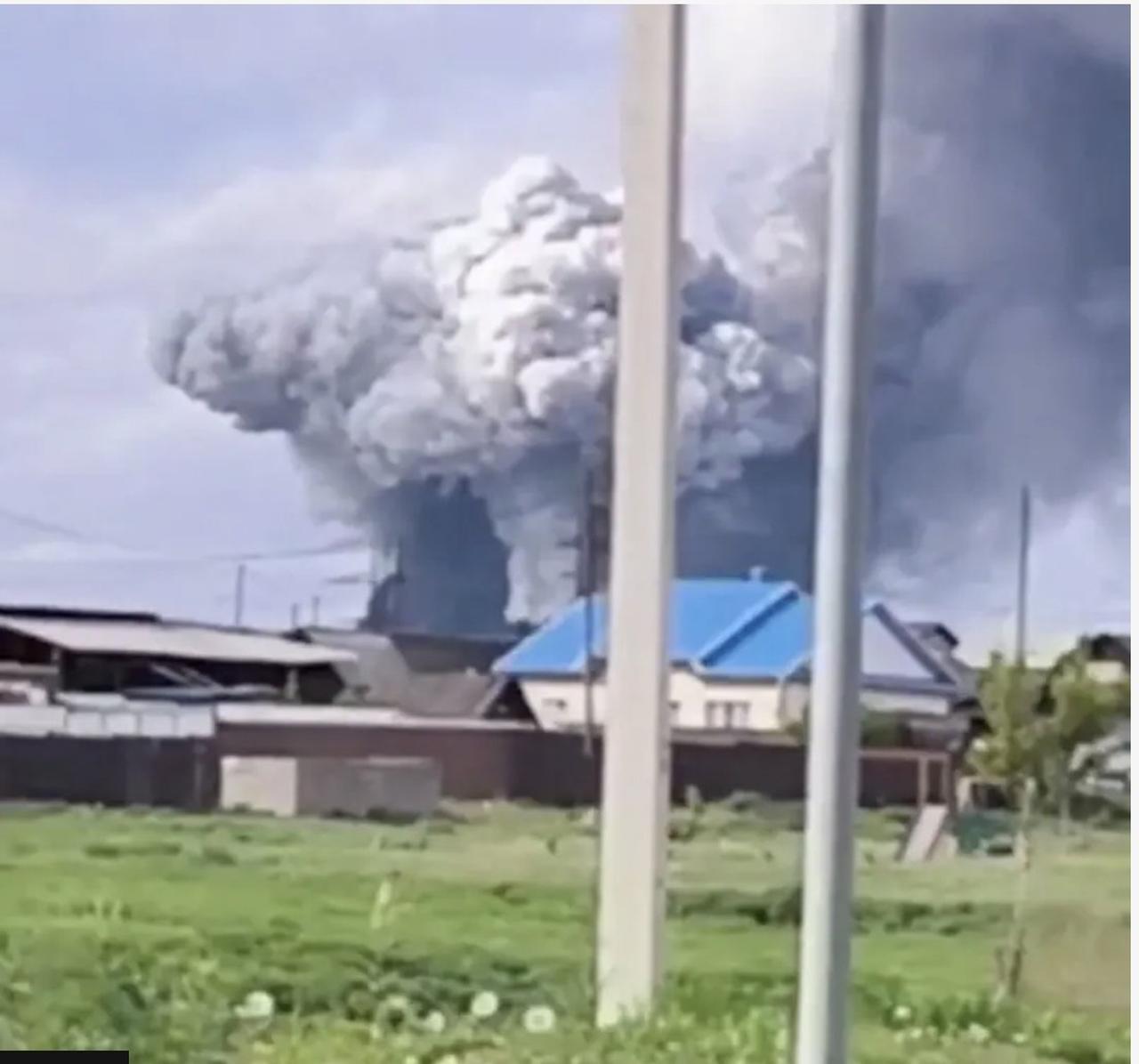 Smoke rises over in Russian military infrastructure  Irkutsk region after a drone strike on 1 June, 2025. (Photo via X/@@SamRamani2) 