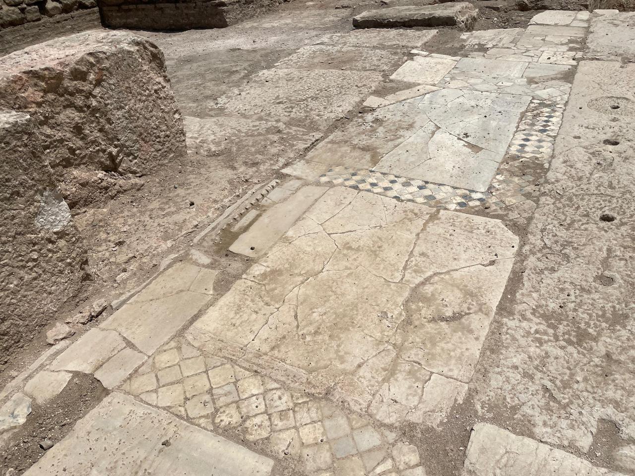 A view of the mosaics in the third nave of a structure believed to be a church, identified during the 2025 archaeological excavation season, Duzce, Türkiye, June 7, 2025. (Photo via Koray Erdogan/Türkiye Today)