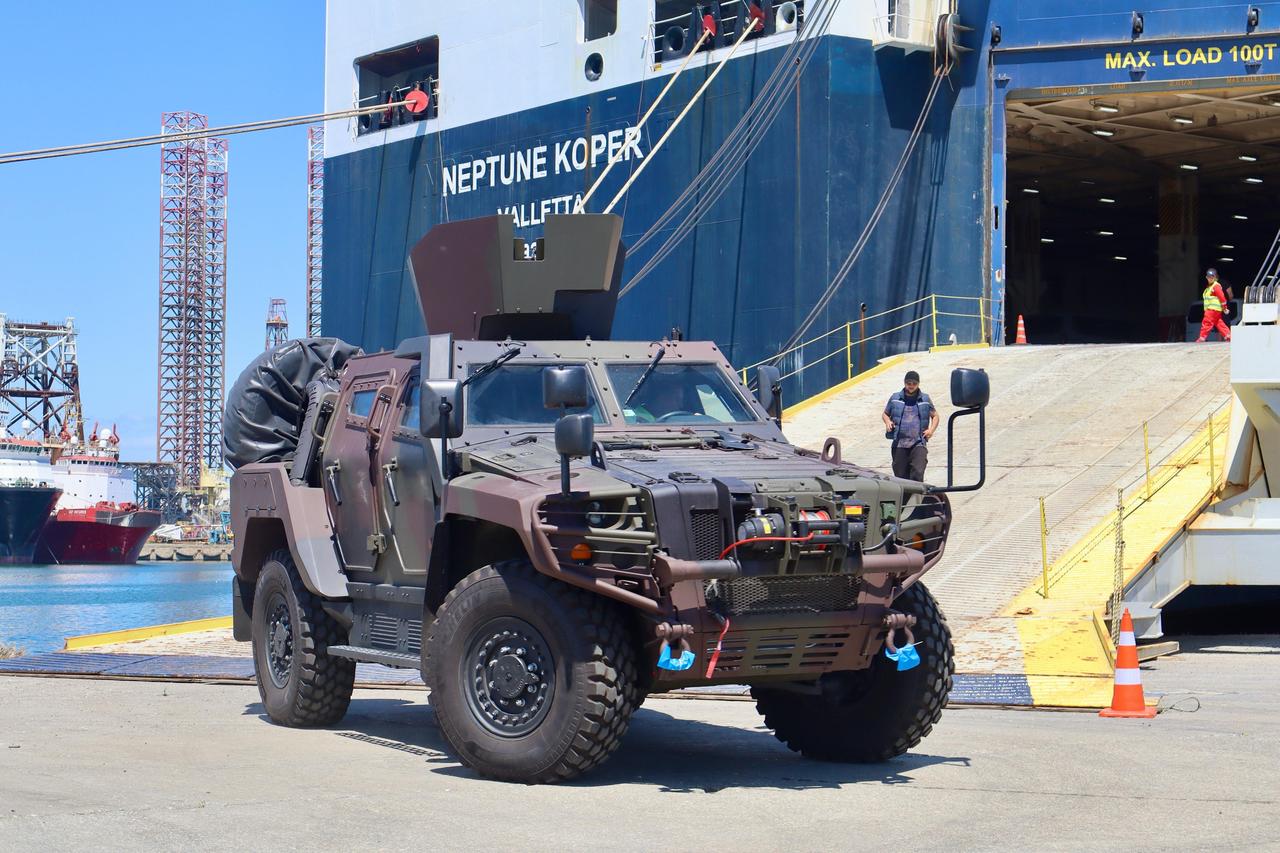 The first COBRA II armored vehicles produced in Türkiye have arrived in Romania on 10 June, 2025. (AA Photo)