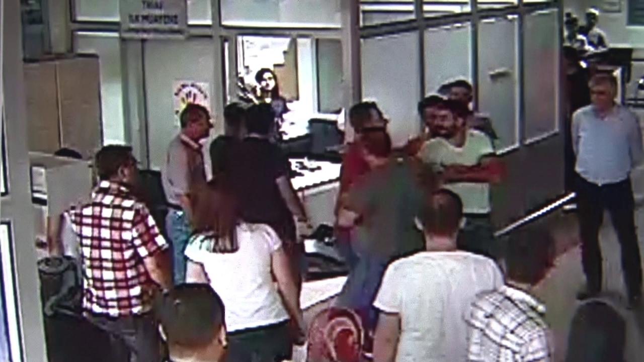 Security camera footage shows security intervention at the moment a nurse is beaten, Kocaeli, Türkiye, October 1, 2017. (IHA Photo)