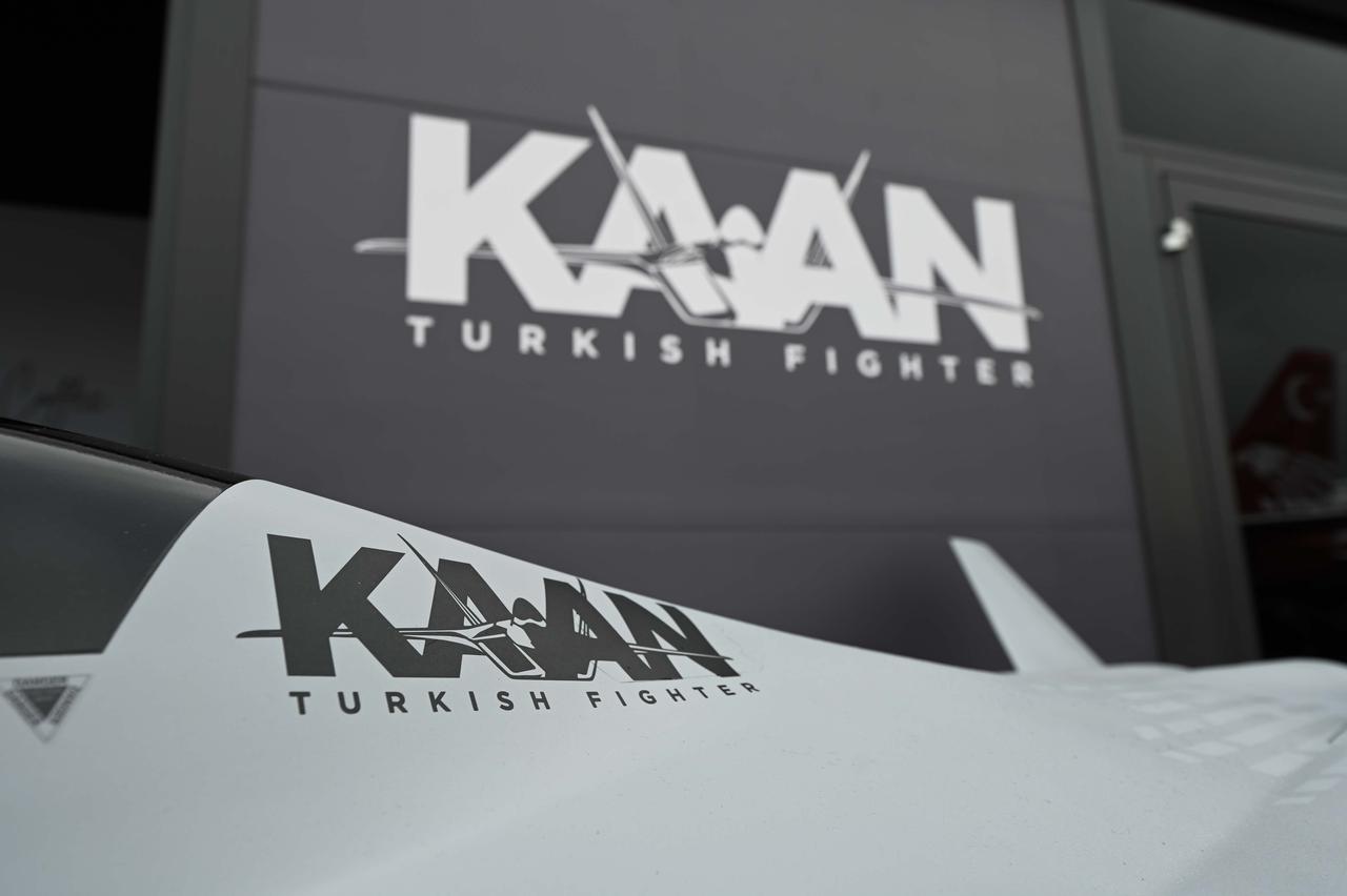 Türkiye's homegrown fighter jet KAAN is on display during Farnborough International Airshow, one of the most prestigious events of the aviation, defense and space industry in the world, in Farnborough, Hampshire, United Kingdom on July 22, 2024. (AA Photo)