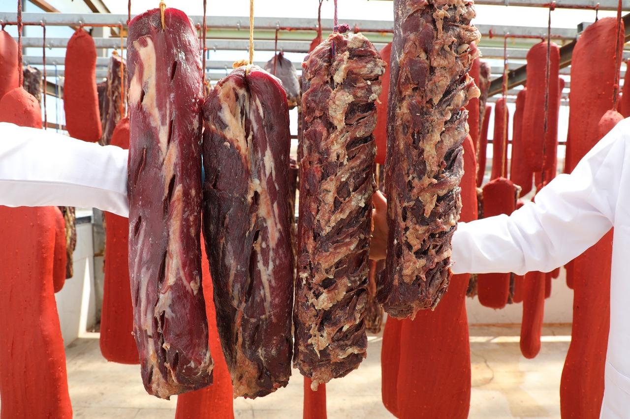 A view of pastirma making process, Sivas, Turkey, October 16, 2024. (IHA Photo)