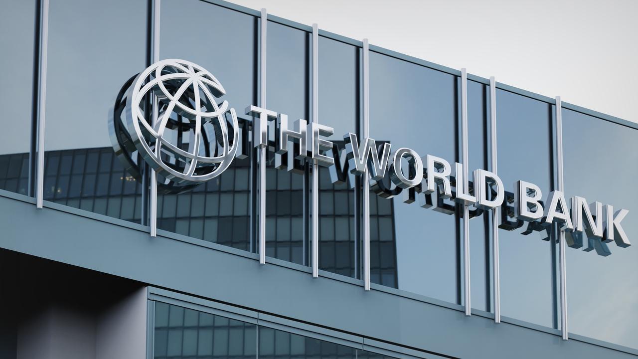 The World Bank logo displayed on the facade of its regional office building in Manchester, UK, on October 9, 2019. (Adobe Stock Photo)