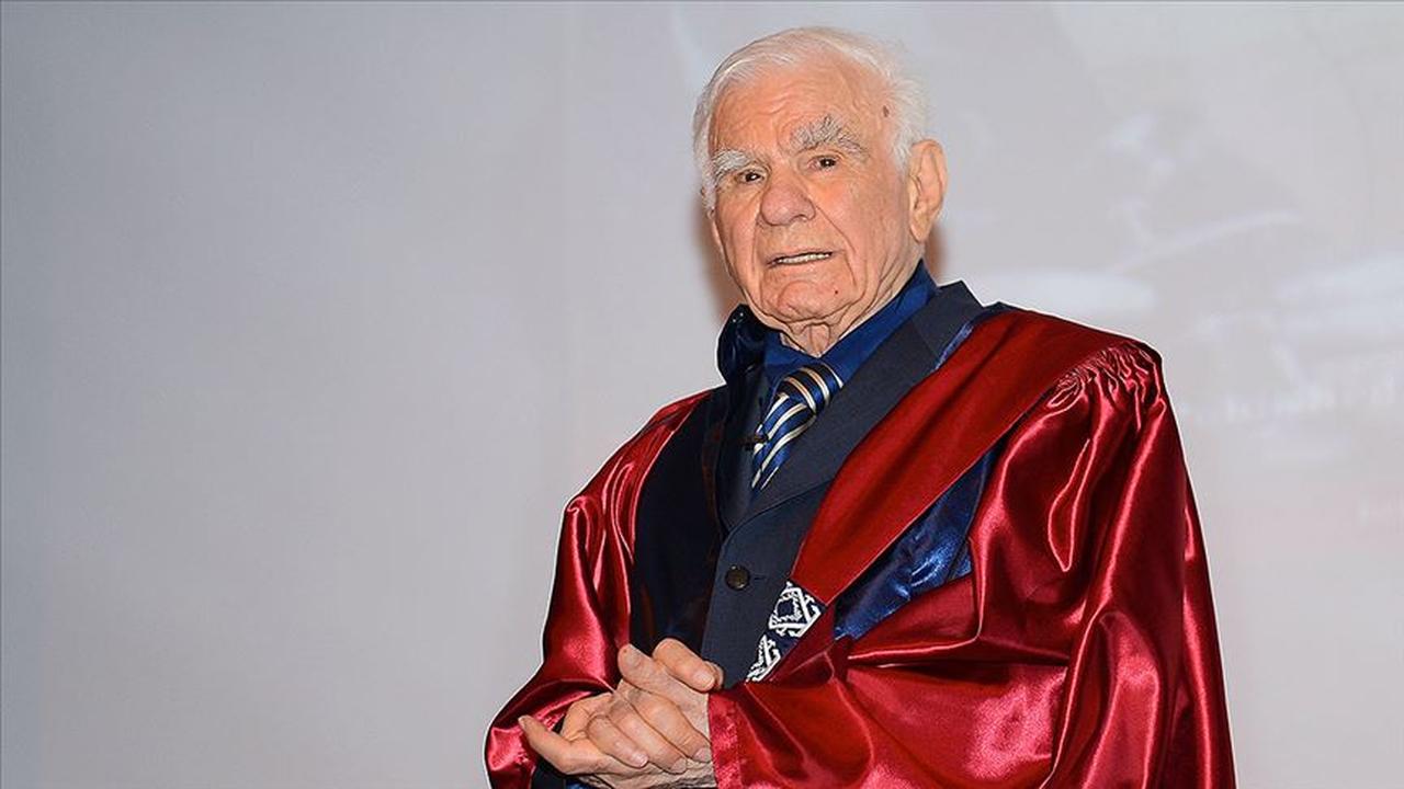 Prof. Dr. Gazi Yasargil is seen during a ceremony honoring his contributions to neurosurgery, accessed on June 11, 2025. (AA Photo)