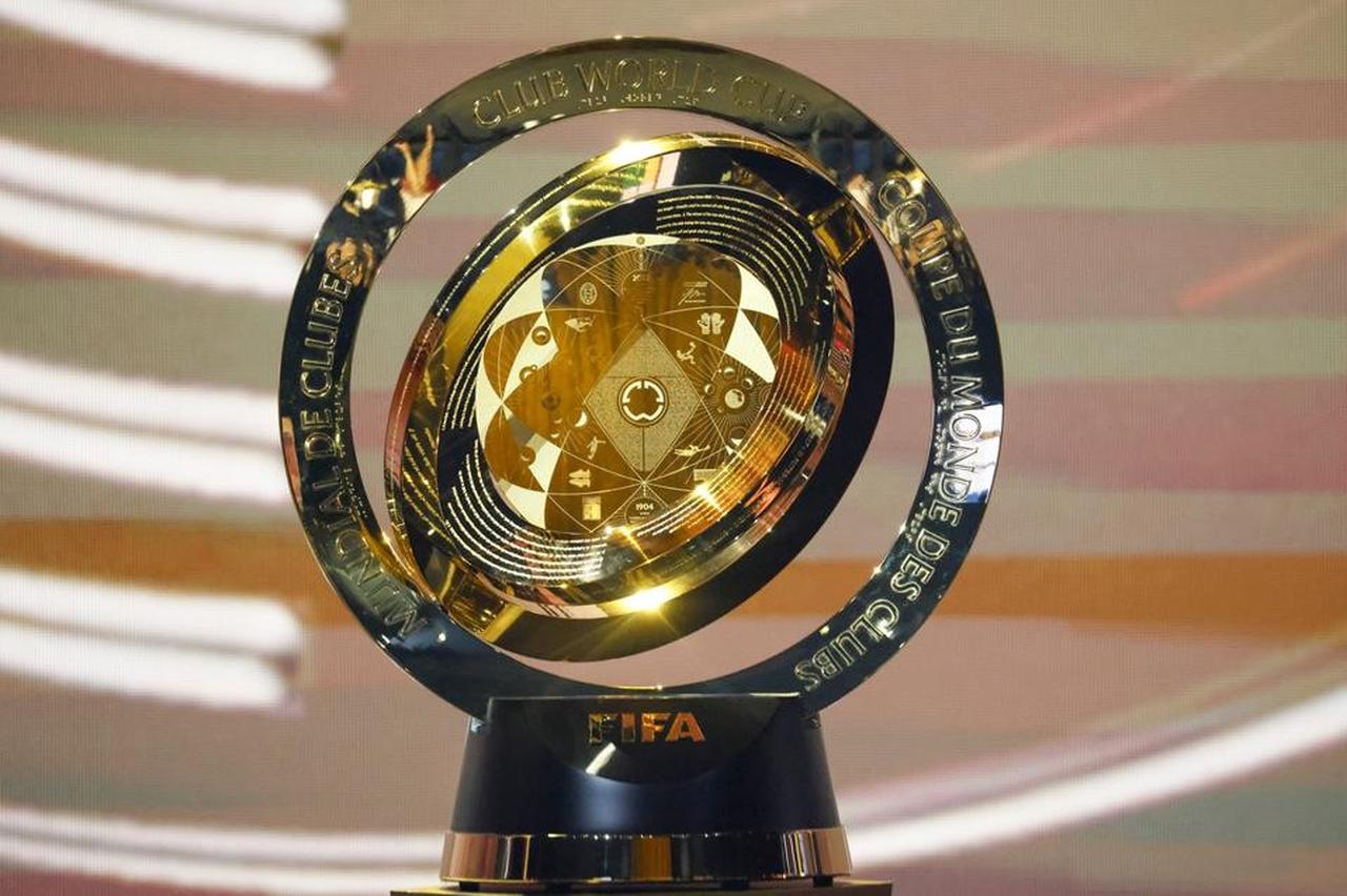 A detailed view of The FIFA Club World Cup Trophy during the 2025 FIFA Club World Cup Draw at Telemundo Studios on December 05, 2024 in Miami, Florida., the U.S. (FIFA)