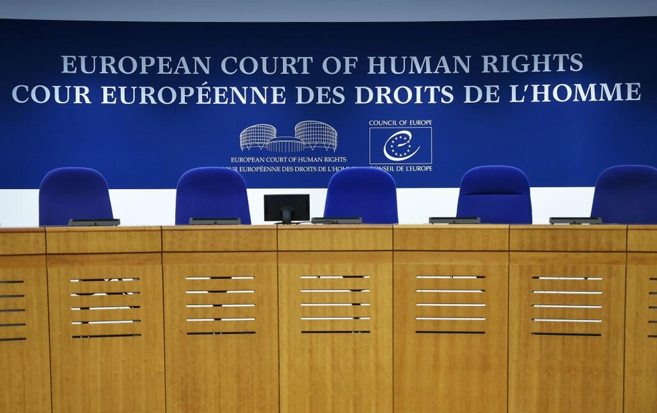 This photo shows the inside of the European Court of Human Rights (ECHR) in Strasbourg, eastern France, on February 7, 2019. (Photo by FREDERICK FLORIN / AFP Photo)