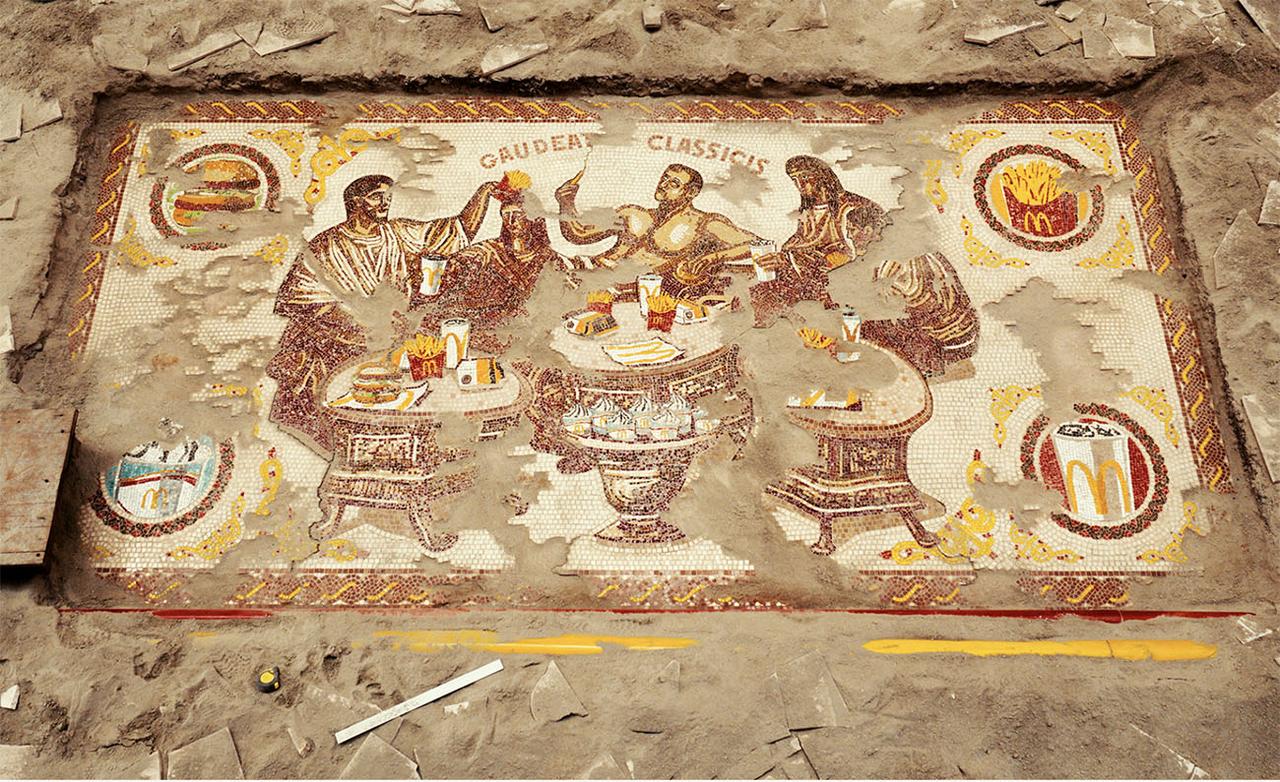 McDonald's recent mosaic installation at the Galleria Alberto Sordi in Rome, Italy, June 9, 2025. (Photo via brand-news.it)