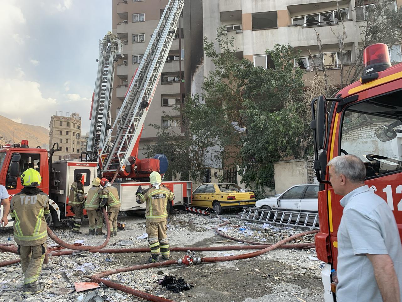 A view of a damaged building in the Iranian capital, Tehran, following an attack, on June 13, 2025. (AA Photo)