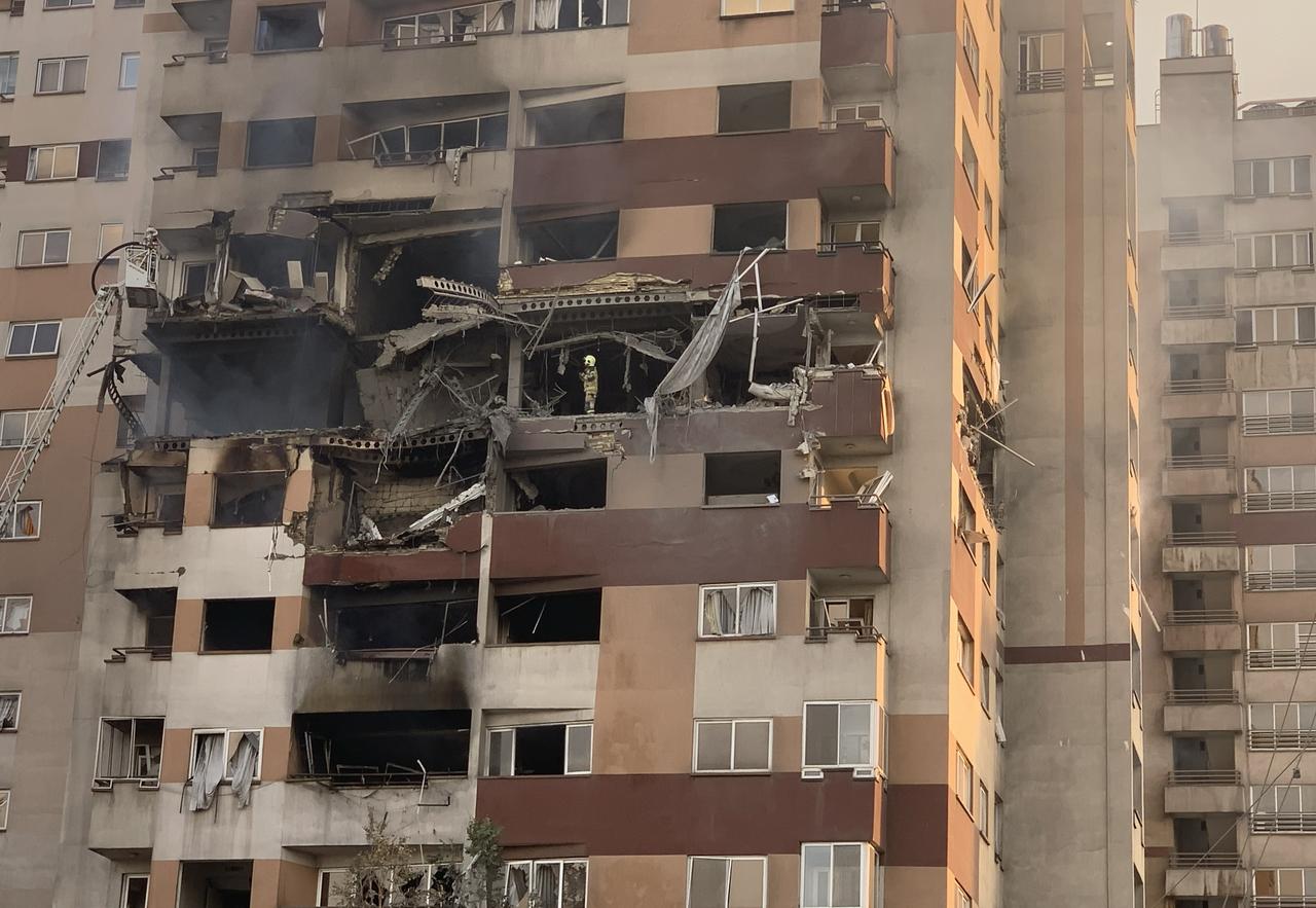A view of a damaged building in the Iranian capital, Tehran, following an attack, on June 13, 2025. (AA Photo)