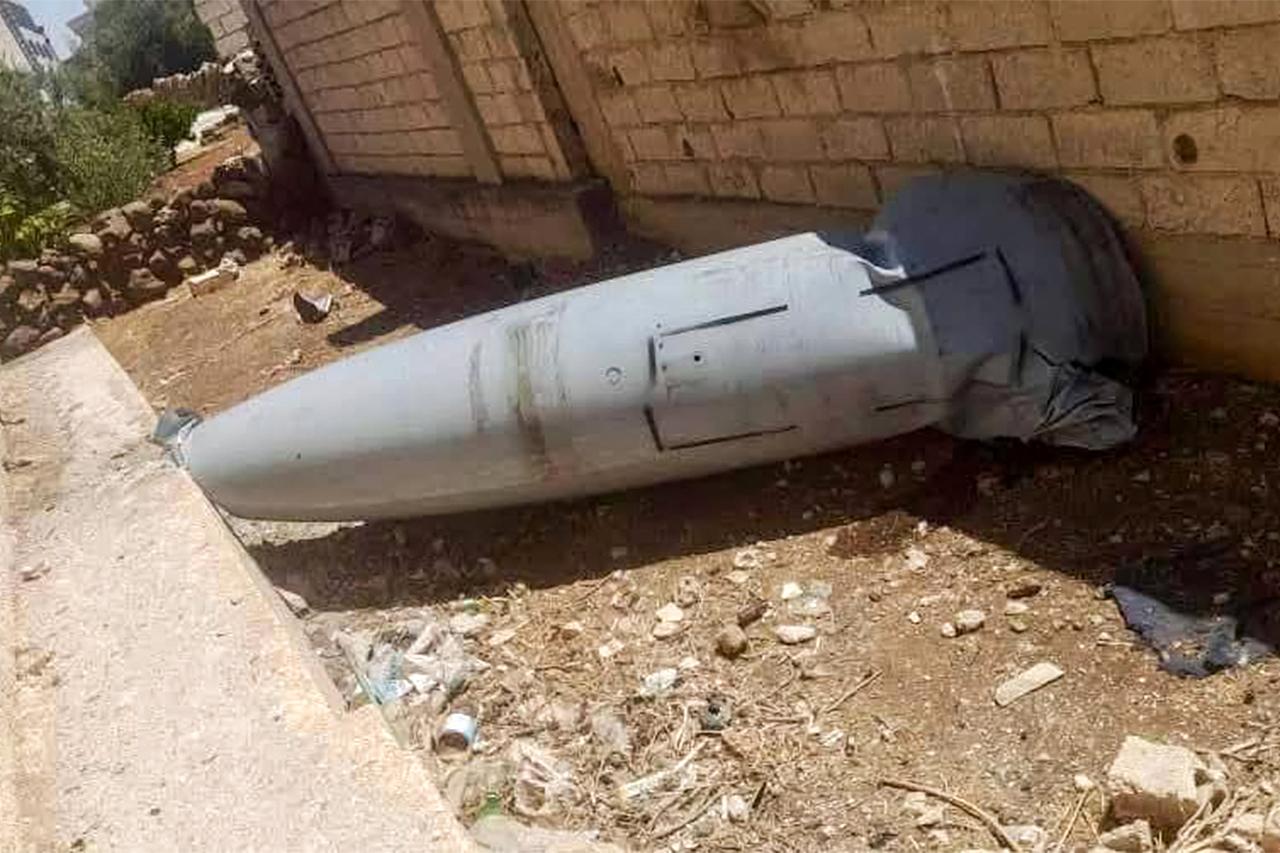 This handout picture released by the official Telegram account of Syrias Daraa province shows the remains of an Iranian projectile that was headed for Israel after it fell in the southwestern Syrian province on June 13, 2025. (Photo by Daraa Province Telegram Account / AFP)
