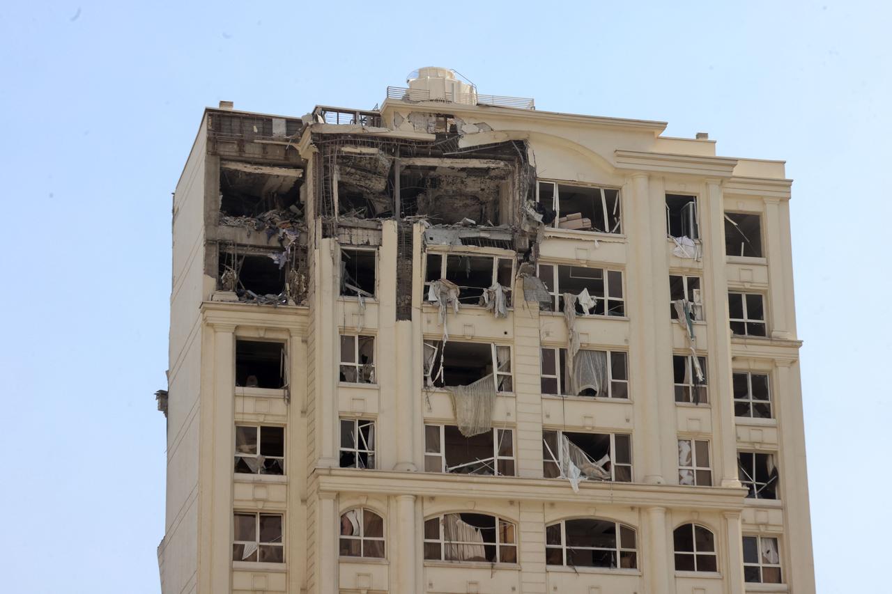 This picture shows a building damaged in an Israeli strike on Tehran on June 13, 2025. (AFP Photo)
