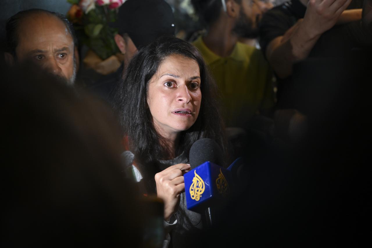 German citizen Yasemin Acar, who were aboard the vessel Madleen when it was intercepted by Israeli forces, arrives Berlin after Israel deport international activists from a Gaza-bound aid ship "Madleen", Germany, Jun. 12, 2025. (AA Photo)