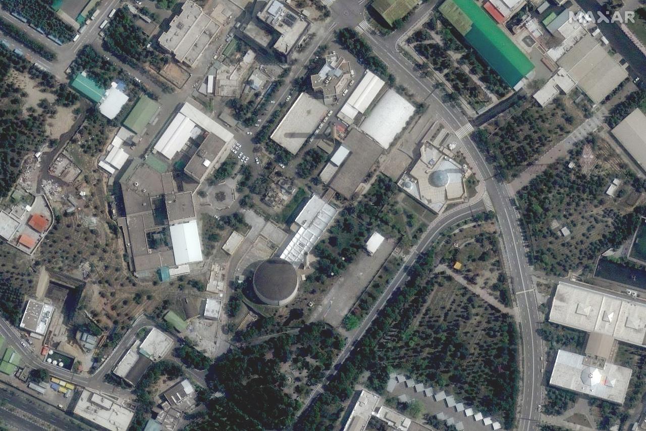 This handout satellite image provided by Maxar Technologies and taken on April 3, 2025 shows the Tehran research reactor. (Photo by Satellite image ©2021 Maxar Technologies / AFP)
