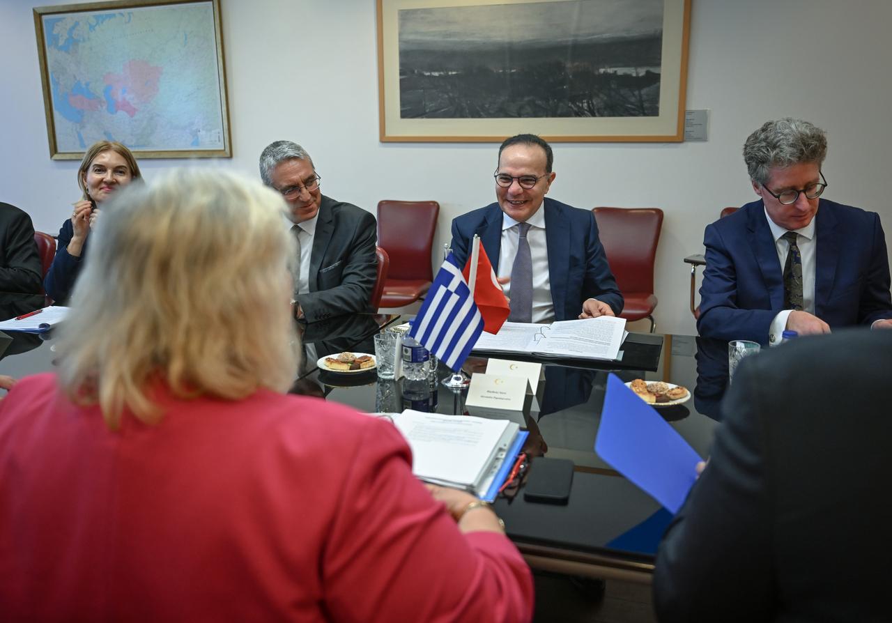 Turkish Deputy Minister of Foreign Affairs Ambassador Mehmet Kemal Bozay and Greek Deputy Minister of Foreign Affairs Ambassador Alexandra Papadopoulou met in Ankara and discussed relations between the two countries on 12 June, 2025. (AA Photo)