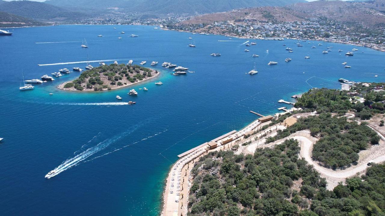 Luxury yachts gather off the Aegean coast near Bodrum, Türkiye, accessed on June 13, 2025. (Courtesy of Culture and Tourism Ministry)