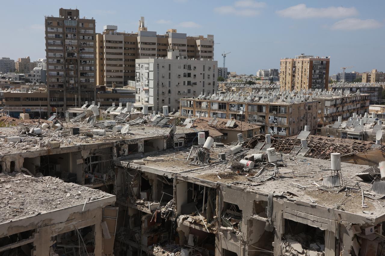 A general view shows heavily damaged buildings, following an overnight Iranian missile strike in Bat Yam, Israel on June 15, 2025. (AFP Photo)