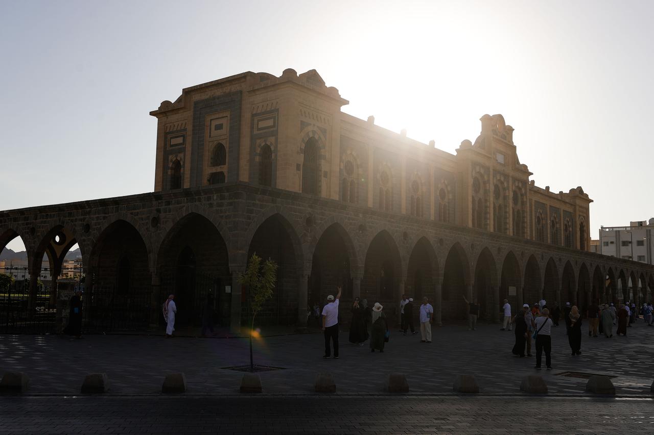 Though closed to rail traffic, the Medina Train Station—the final stop of the Hejaz Railway built between Damascus and Medina during the reign of Ottoman Sultan Abdülhamid II to shorten pilgrimage routes—is still visited by pilgrims, June 14, 2025. (AA Photo)