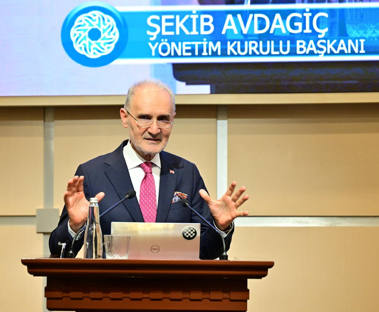 Istanbul Chamber of Commerce Chairman Sekib Avdagic speaks during the chamber’s June assembly meeting in Istanbul, Türkiye, on June 13, 2025. (AA Photo)